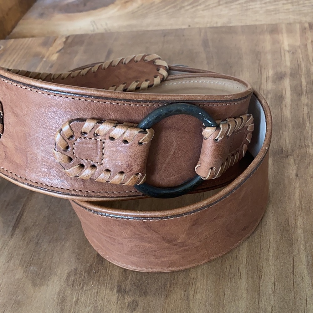 STREETS AHEAD HANDCRAFTED ITALIAN WIDE LEATHER BELT XL - Picture 3 of 11